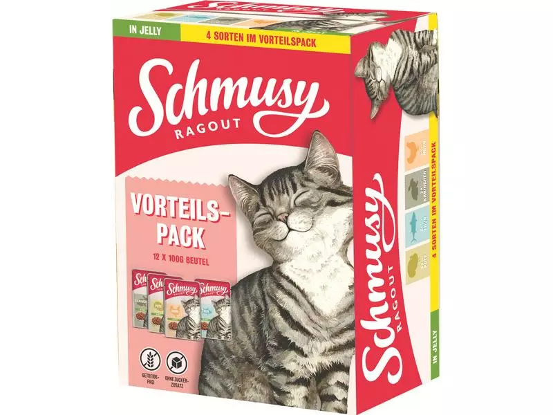 Schmusy Nassfutter Ragout Multipack Jelly, 12 x 100 g 3 Schmusy Nassfutter Ragout Multipack Jelly, 12 x 100 g