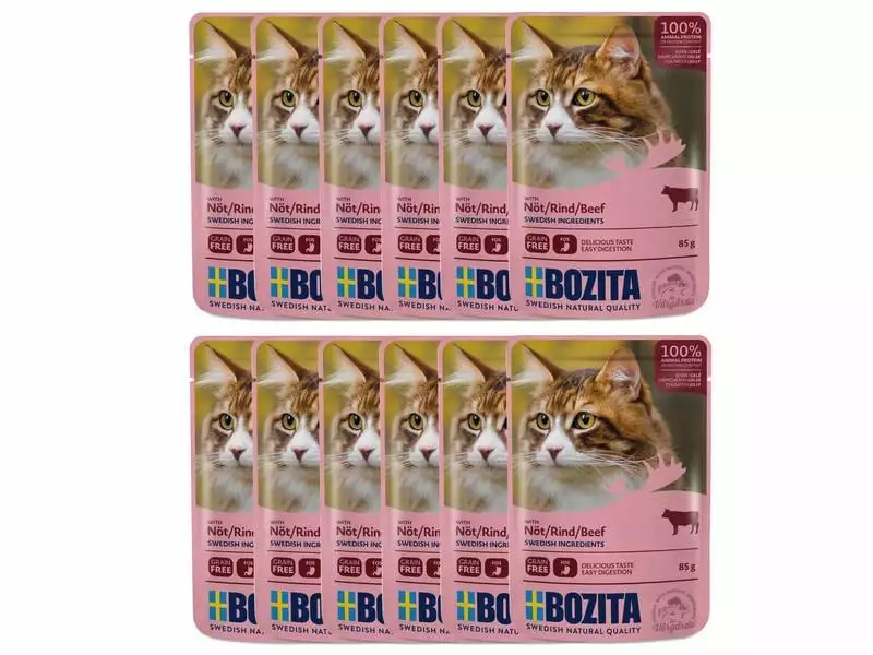 Bozita Nassfutter Pouch Häppchen in Gelée Rind, 12 x 85 g 3 Bozita Nassfutter Pouch Häppchen in Gelée Rind, 12 x 85 g