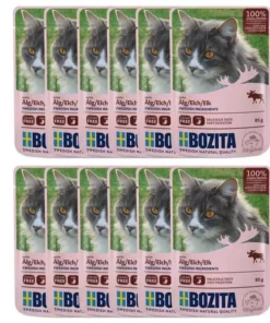 Bozita Nassfutter Pouch Häppchen in Gelée Elch, 12 x 85 g