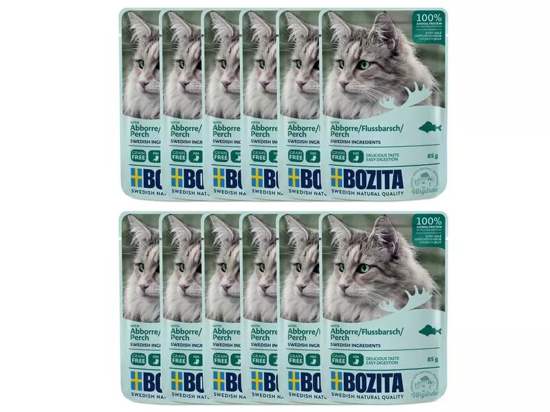 Bozita Nassfutter Pouch Häppchen in Gelée Barsch, 12 x 85 g 3 Bozita Nassfutter Pouch Häppchen in Gelée Barsch, 12 x 85 g