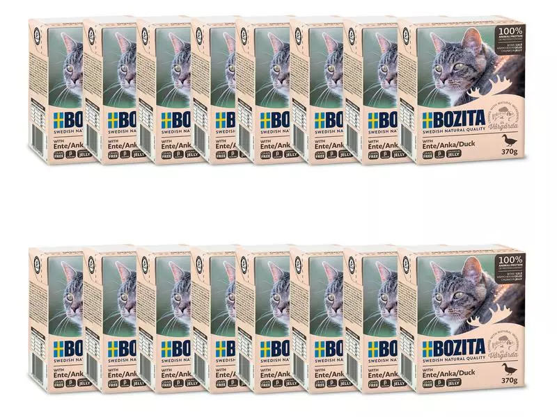 Bozita Nassfutter Häppchen in Gelée mit Ente, 16 x 370 g 3 Bozita Nassfutter Häppchen in Gelée mit Ente, 16 x 370 g