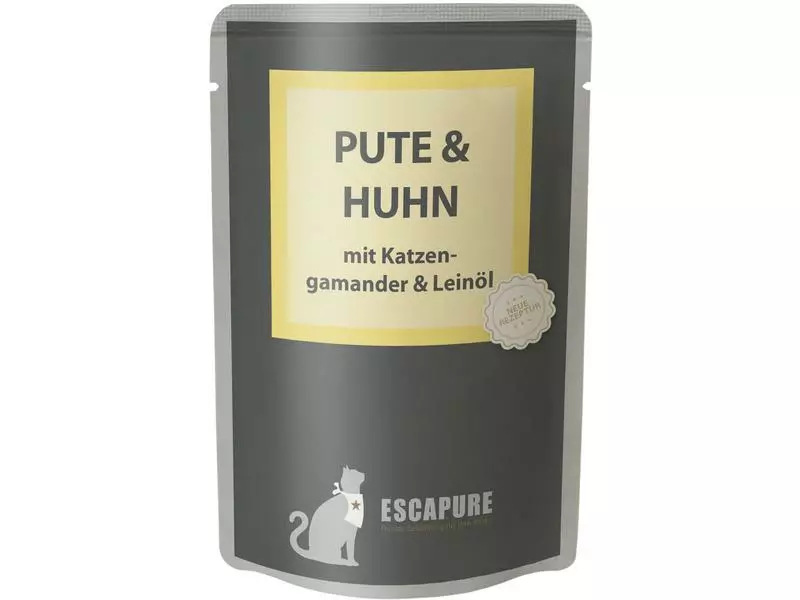 Escapure Nassfutter Pouch Pute & Huhn, 12 x 100 g 4 Escapure Nassfutter Pouch Pute & Huhn, 12 x 100 g – Bild 2
