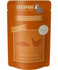 Escapure Nassfutter Pouch Kitten Lachs & Huhn, 100 g