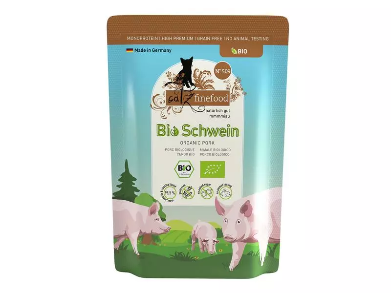 Catz finefood Nassfutter Bio No.509 Schwein, 12 x 85 g 4 Catz finefood Nassfutter Bio No.509 Schwein, 12 x 85 g – Bild 2