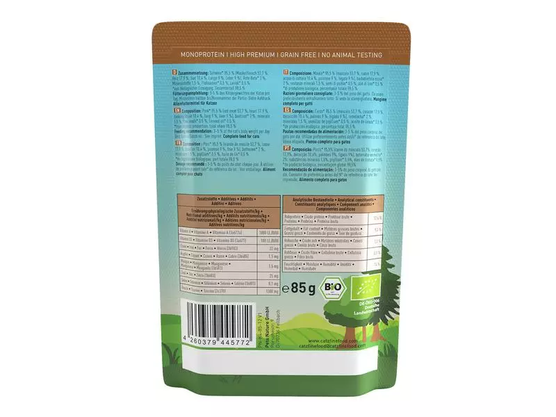 Catz finefood Nassfutter Bio No.509 Schwein, 12 x 85 g 5 Catz finefood Nassfutter Bio No.509 Schwein, 12 x 85 g – Bild 3