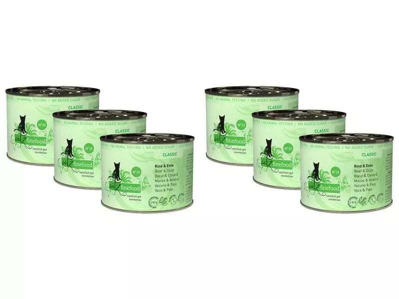 Catz finefood Nassfutter No.23 Rind & Ente, 6 x 200 g 3 Catz finefood Nassfutter No.23 Rind & Ente, 6 x 200 g