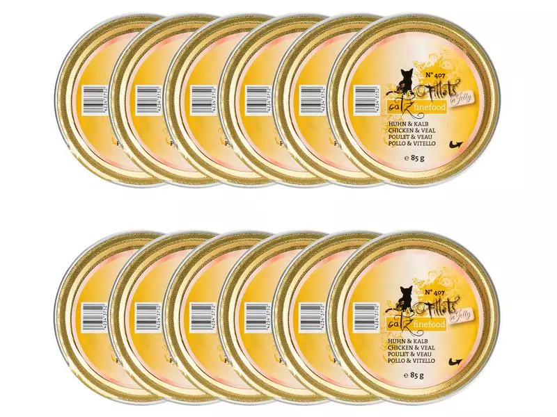 Catz finefood Nassfutter Fillets No.407 Huhn & Kalb, 12 x 85 g 3 Catz finefood Nassfutter Fillets No.407 Huhn & Kalb, 12 x 85 g