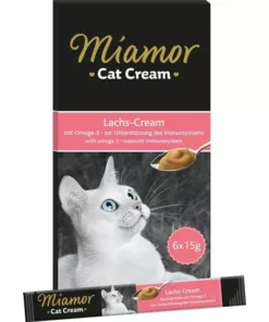Miamor Katzen-Snack Lachs-Cream, 6 x 15 g