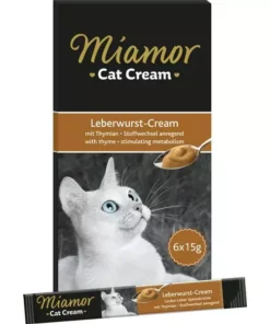 Miamor Katzen-Snack Leberwurst Cream, 6 x 15 g