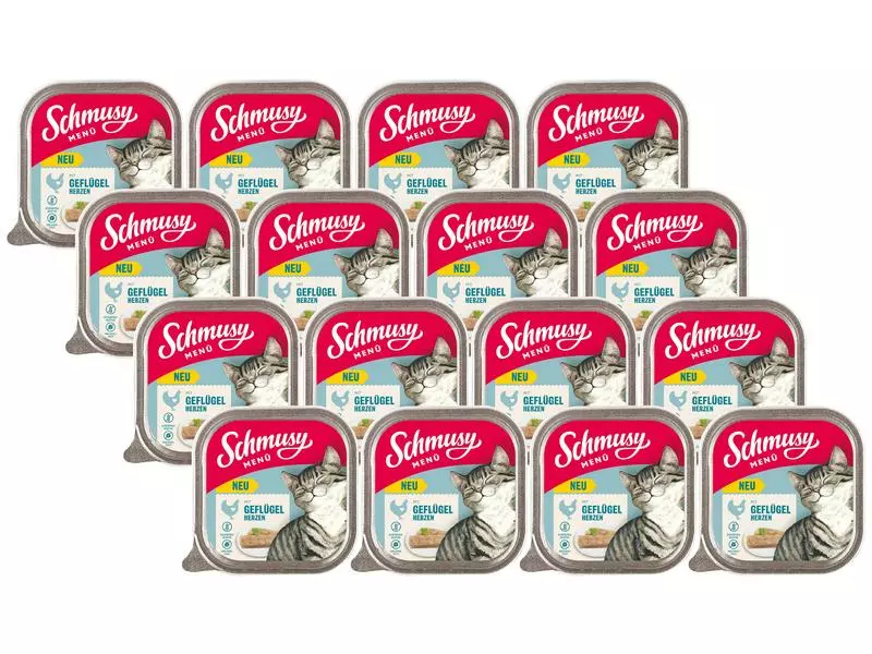 Schmusy Nassfutter Menü Geflügelherzen, 16 x 100 g 3 Schmusy Nassfutter Menü Geflügelherzen, 16 x 100 g
