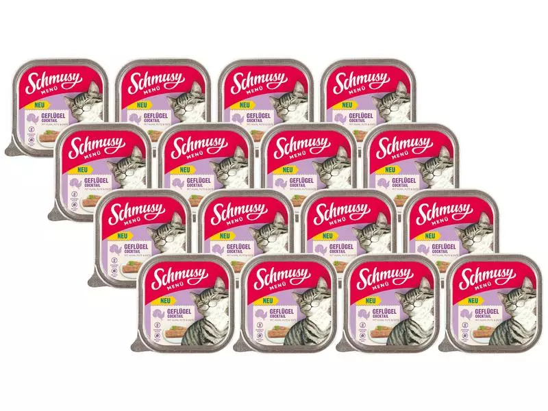 Schmusy Nassfutter Menü Geflügelcocktail, 16 x 100 g 3 Schmusy Nassfutter Menü Geflügelcocktail, 16 x 100 g