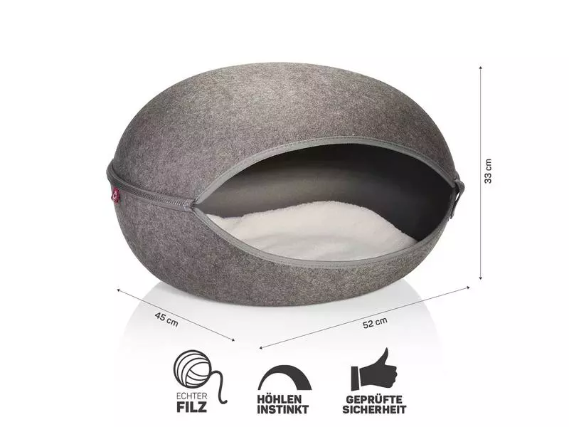 CanadianCat Kuschelhöhle Katzennest, Uni-Anthrazit 4 CanadianCat Kuschelhöhle Katzennest, Uni-Anthrazit – Bild 2