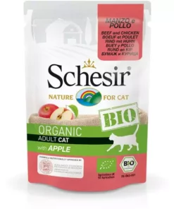 Schesir Nassfutter Bio Rind, Huhn, Apfel, 85 g