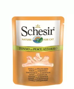 Schesir Nassfutter Thunfisch & Sardinen in Brühe, 70 g