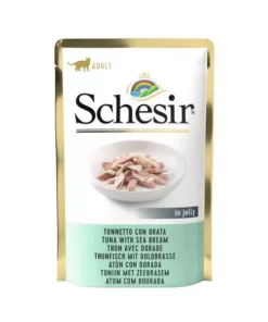 Schesir Nassfutter Thunfisch & Goldbrasse in Gelée, 85 g