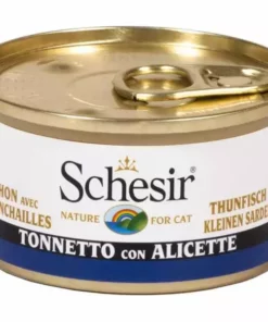 Schesir Nassfutter Thunfisch & Sardellen in Brühe, 85 g