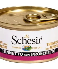 Schesir Nassfutter Thunfisch & Schinken in Gelée, 85 g