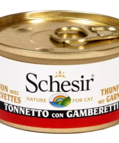 Schesir Nassfutter Thunfisch & Garnelen in Gelée, 85 g