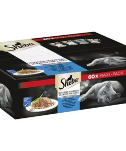 Sheba Nassfutter Delikatess in Gelee Fisch Variation, 60 x 85 g