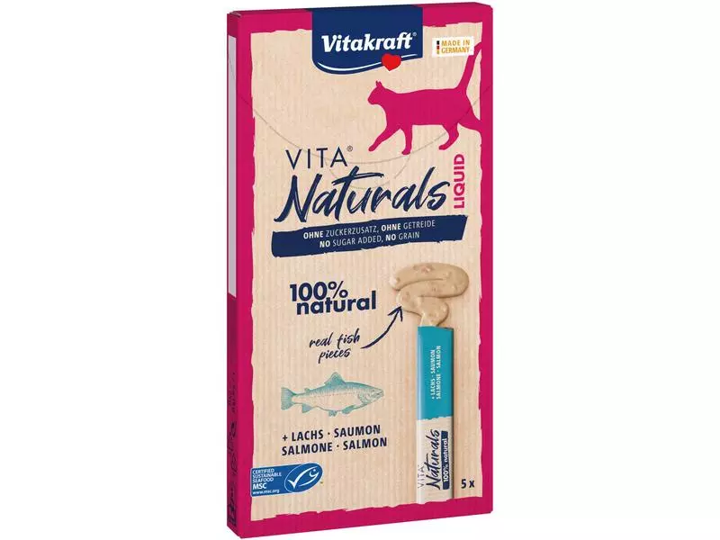 Vitakraft Katzen-Snack VitaNaturals LiquidSnack Lachs, 5 Stk. 3 Vitakraft Katzen-Snack VitaNaturals LiquidSnack Lachs, 5 Stk.