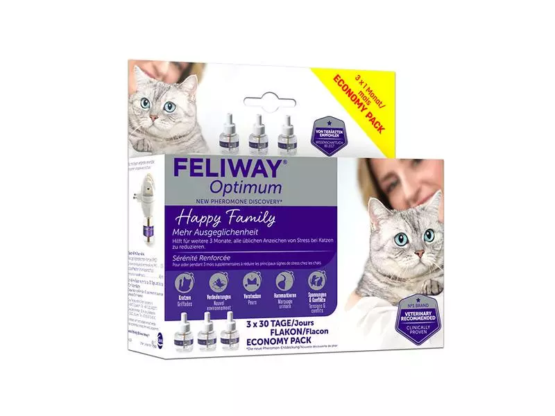 Feliway Wohlbefinden Optimum Nachfüllflakon, 3 x 48 ml 3 Feliway Wohlbefinden Optimum Nachfüllflakon, 3 x 48 ml