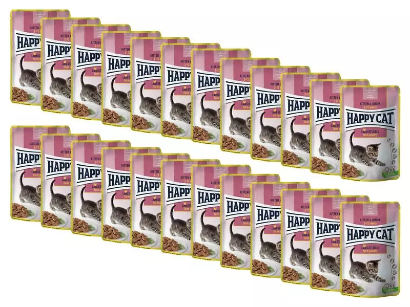 Happy Cat Nassfutter Meat in Sauce Kitten & Junior Geflügel, 24 x 85 g 3 Happy Cat Nassfutter Meat in Sauce Kitten & Junior Geflügel, 24 x 85 g