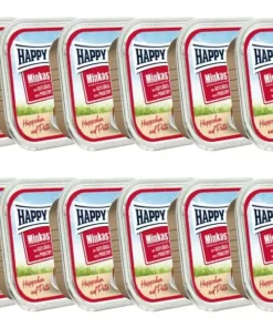 Happy Cat Nassfutter Minkas Duo Häppchen Geflügel & Rind, 12 x 100 g