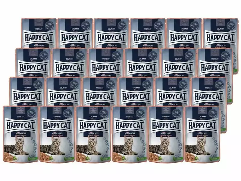 Happy Cat Nassfutter Meat in Sauce Culinary Atlantik-Lachs, 24 x 85 g 3 Happy Cat Nassfutter Meat in Sauce Culinary Atlantik-Lachs, 24 x 85 g