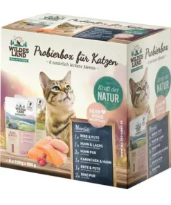 Wildes Land Nassfutter Adult Pouch Probierbox 8 x 100 g