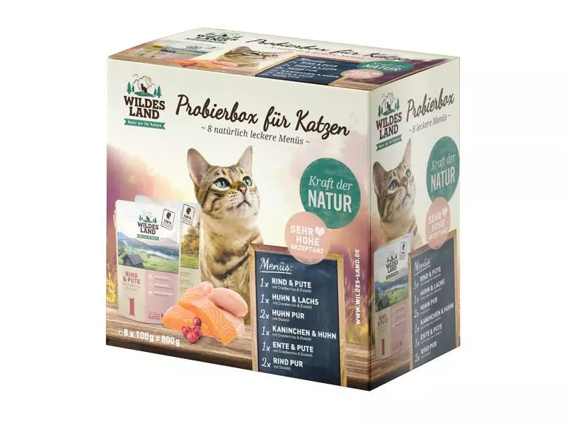 Wildes Land Nassfutter Adult Pouch Probierbox 8 x 100 g 3 Wildes Land Nassfutter Adult Pouch Probierbox 8 x 100 g