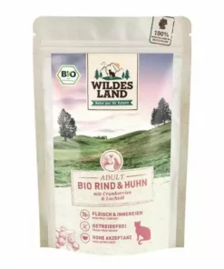Wildes Land Nassfutter Adult BIO Rind & Huhn 12 x 85 g