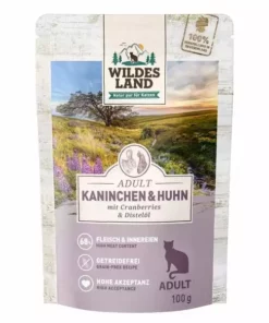 Wildes Land Nassfutter Adult Kaninchen & Huhn 100 g