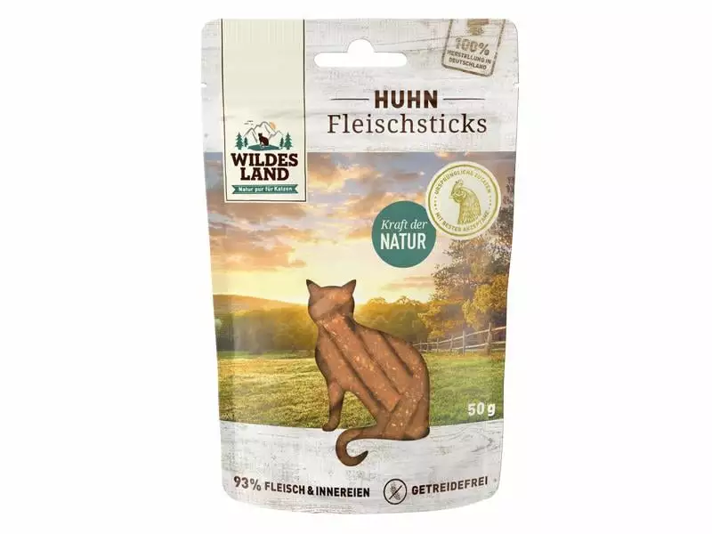 Wildes Land Katzen-Snack Huhn Pur Sticks 50 g 3 Wildes Land Katzen-Snack Huhn Pur Sticks 50 g