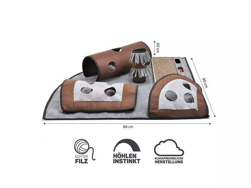 CanadianCat Katzen-Spielzeug Activity Teppich Calvin, 90 x 90 x 20 cm 4 CanadianCat Katzen-Spielzeug Activity Teppich Calvin, 90 x 90 x 20 cm – Bild 2