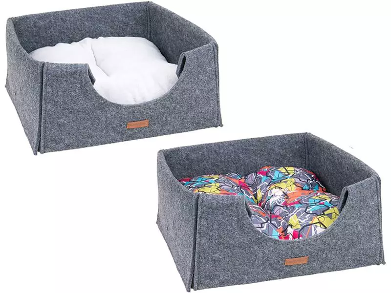 Amiplay Katzenkorb Cube Hygge, Grau 7 Amiplay Katzenkorb Cube Hygge, Grau – Bild 5