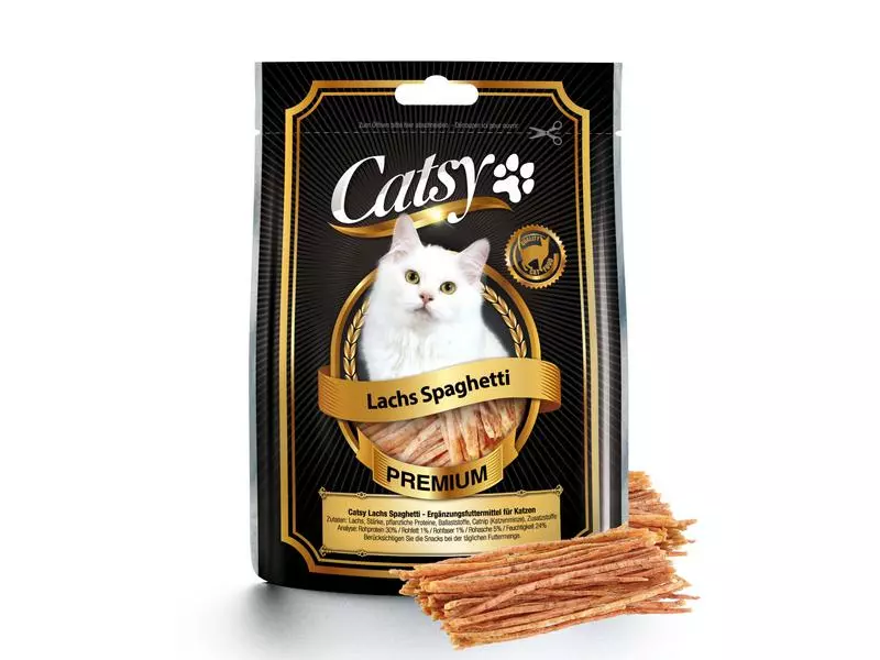 Catsy Katzen-Snack Lachs Spaghetti, 50 g 3 Catsy Katzen-Snack Lachs Spaghetti, 50 g