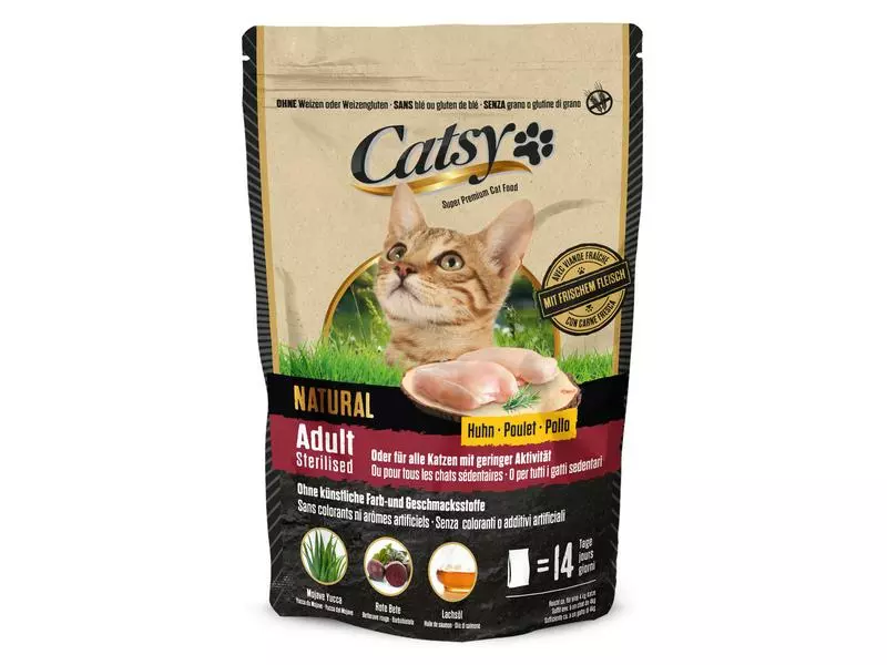 Catsy Trockenfutter Adult & Sterilised Cat Chicken, 1 kg 3 Catsy Trockenfutter Adult & Sterilised Cat Chicken, 1 kg