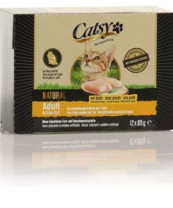 Catsy Nassfutter Adult Active Cat Chicken, 12 x 85 g
