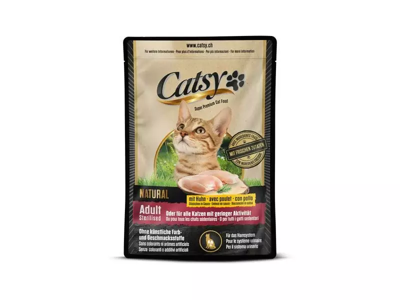 Catsy Nassfutter Adult & Ster. Cat Chicken, 12 x 85 g 4 Catsy Nassfutter Adult & Ster. Cat Chicken, 12 x 85 g – Bild 2