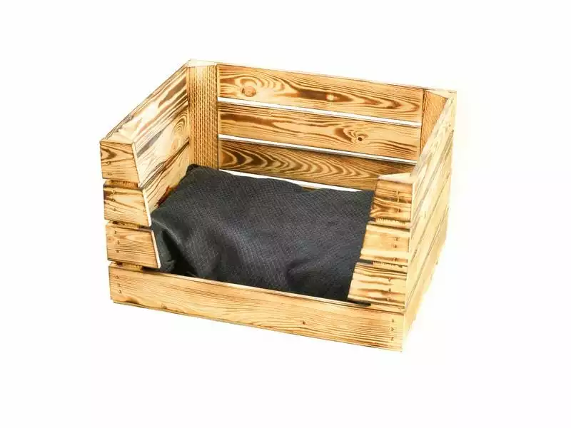 Holz Zollhaus Katzenbett Vintage geflammt, 50 x 40 x 30 cm 4 Holz Zollhaus Katzenbett Vintage geflammt, 50 x 40 x 30 cm – Bild 2