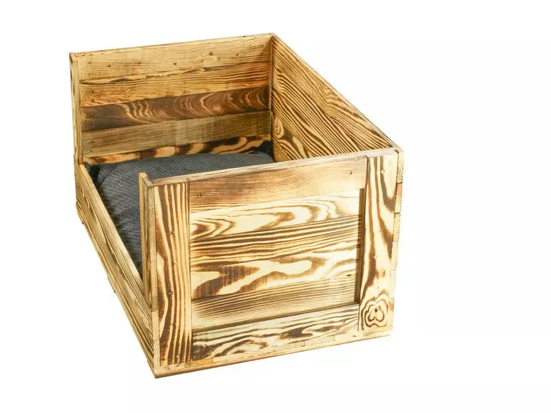 Holz Zollhaus Katzenbett Vintage geflammt, 59 x 40 x 33 cm 6 Holz Zollhaus Katzenbett Vintage geflammt, 59 x 40 x 33 cm – Bild 4