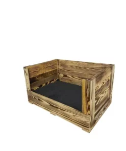 Holz Zollhaus Katzenbett Vintage geflammt, 59 x 40 x 33 cm