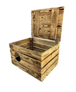 Holz Zollhaus Korbhöhle Vintage geflammt, 50 x 40 x 32 cm