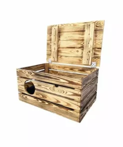 Holz Zollhaus Korbhöhle Vintage geflammt XXL, 59 x 40 x 32 cm