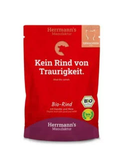 Herrmann's Nassfutter Bio Rind mit Karotte und Hirse