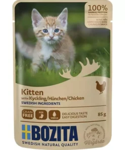 Bozita Nassfutter Pouch Häppchen in Sauce Kitten Hühnchen, 85g