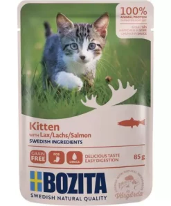 Bozita Nassfutter Pouch Häppchen in Sauce Kitten Lachs, 85g