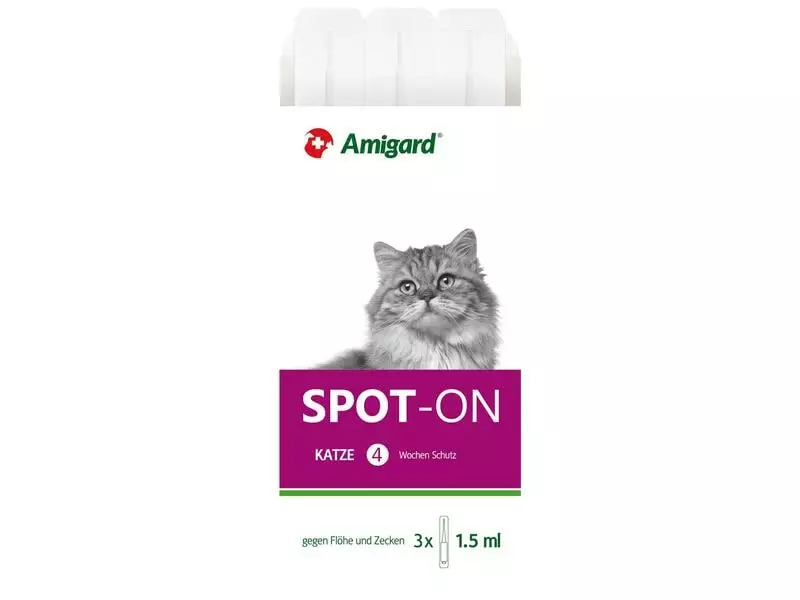 Amigard Anti-Parasit-Tropfen Spot-on Katze, 3 x 1.5 ml 3 Amigard Anti-Parasit-Tropfen Spot-on Katze, 3 x 1.5 ml