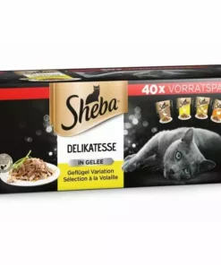 Sheba Nassfutter Delikatesse in Gelée Geflügel Variation 40 x 85 g