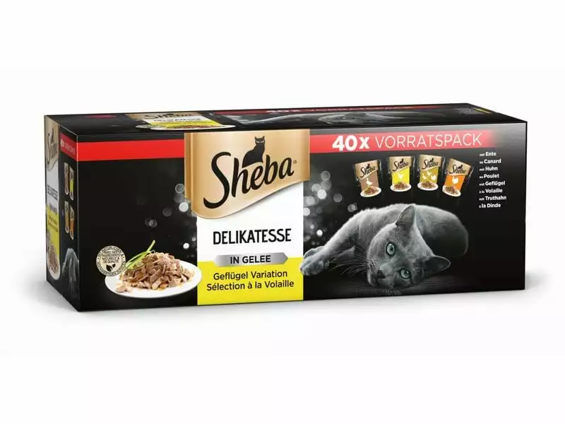 Sheba Nassfutter Delikatesse in Gelée Geflügel Variation 40 x 85 g 3 Sheba Nassfutter Delikatesse in Gelée Geflügel Variation 40 x 85 g